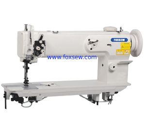 China Long Arm Double Needle Compound Feed Walking Foot Heavy Duty Lockstitch Sewing Machine supplier