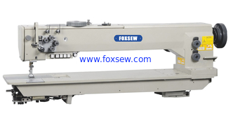 China Long Arm Double Needle Compound Feed Heavy Duty Lockstitch Sewing Machine supplier