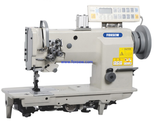 Double Needle Compound Feed Heavy Duty Lockstitch Sewing Machine with Automatic Thread Trimmer