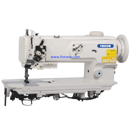 Double Needle Compound Feed Walking Foot Heavy Duty Lockstitch Sewing Machine