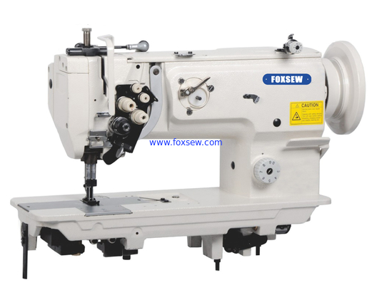 Twin Needle Unison Feed Walking Foot Heavy Duty Leather Sewing Machine with Split Needle Bar